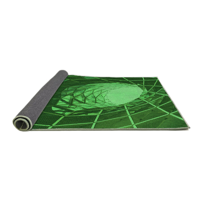 Thickness of Patterned Deep Emerald Green Rug, pat80grn