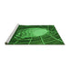 Sideview of Machine Washable Transitional Deep Emerald Green Rug, wshpat80grn