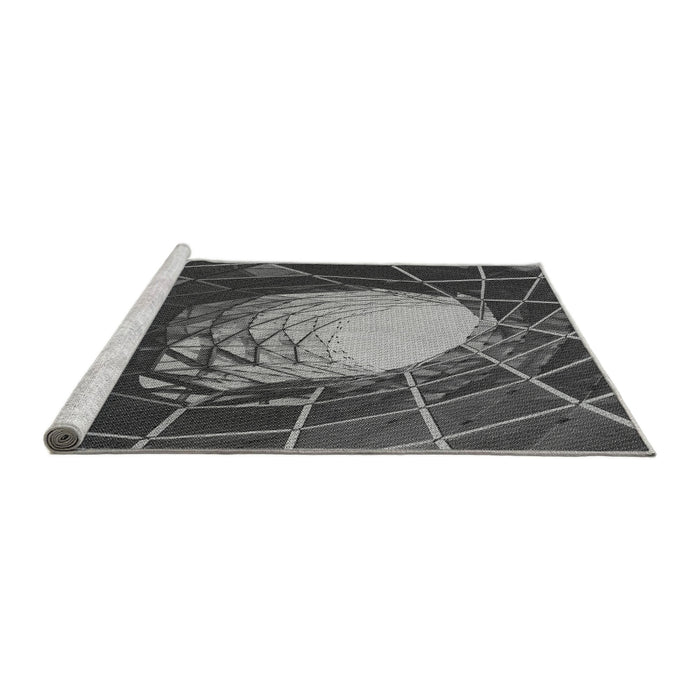 Sideview of Machine Washable Transitional Gray Rug, wshpat80gry