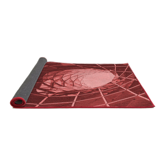 Thickness of Patterned Cranberry Red Rug, pat80rd