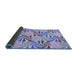 Thickness of Patterned Slate Blue Rug, pat800blu