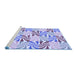 Sideview of Machine Washable Transitional Slate Blue Rug, wshpat800blu