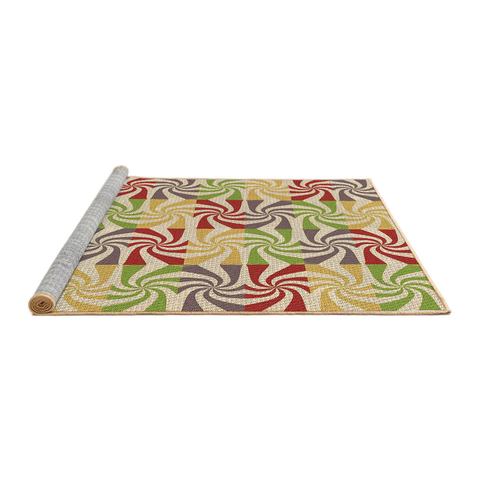 Sideview of Machine Washable Transitional Brown Gold Rug, wshpat800brn
