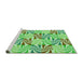 Sideview of Machine Washable Transitional Jade Green Rug, wshpat800grn