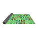 Thickness of Patterned Jade Green Rug, pat800grn