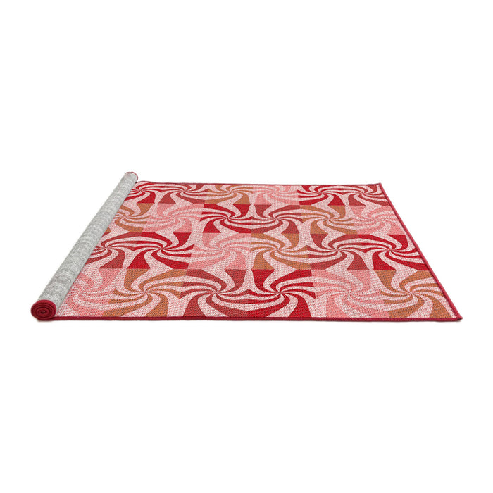 Sideview of Machine Washable Transitional Deep Rose Pink Rug, wshpat800rd