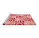 Sideview of Machine Washable Transitional Deep Rose Pink Rug, wshpat800rd