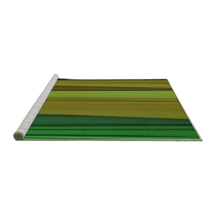 Sideview of Machine Washable Transitional Army Green Rug, wshpat801grn