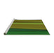 Sideview of Machine Washable Transitional Army Green Rug, wshpat801grn