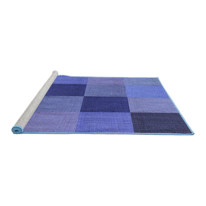 Sideview of Machine Washable Transitional Sky Blue Rug, wshpat802blu
