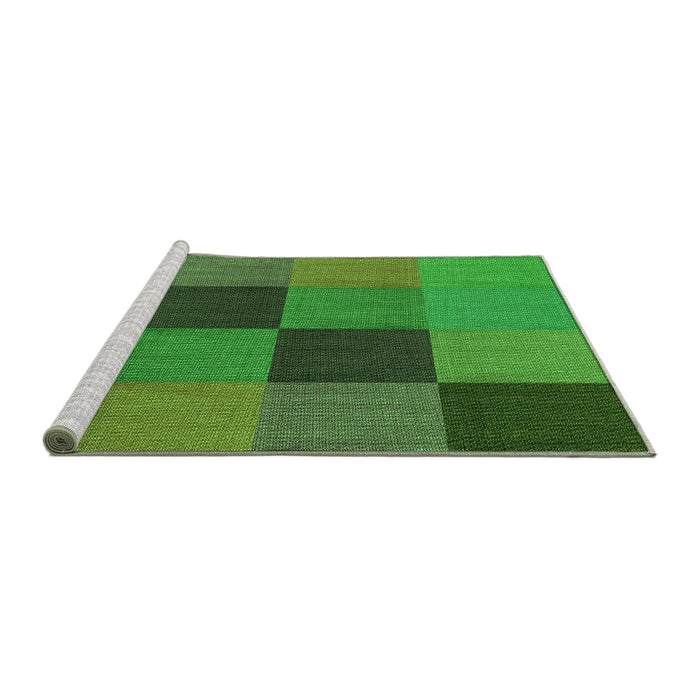 Sideview of Machine Washable Transitional Neon Green Rug, wshpat802grn