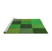 Sideview of Machine Washable Transitional Neon Green Rug, wshpat802grn