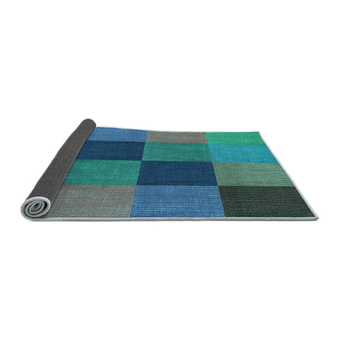 Thickness of Patterned Dark Turquoise Green Rug, pat802lblu
