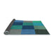 Thickness of Patterned Dark Turquoise Green Rug, pat802lblu