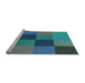 Sideview of Machine Washable Transitional Dark Turquoise Green Rug, wshpat802lblu