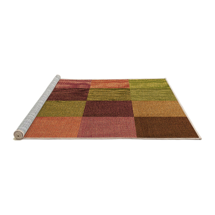 Sideview of Machine Washable Transitional Cinnamon Brown Rug, wshpat802org