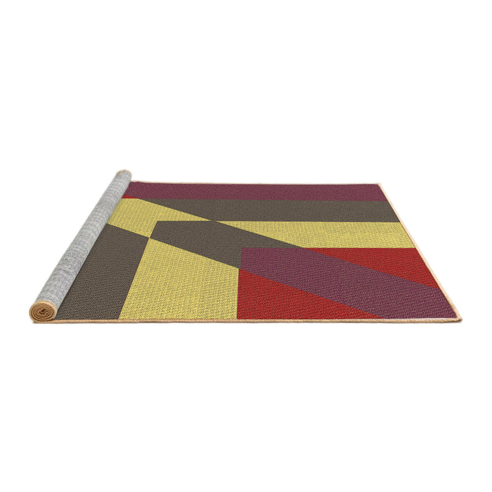 Sideview of Machine Washable Transitional Bronze Brown Rug, wshpat803brn