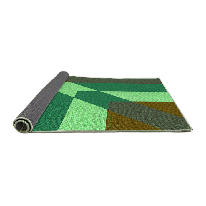 Thickness of Patterned Army Green Rug, pat803grn