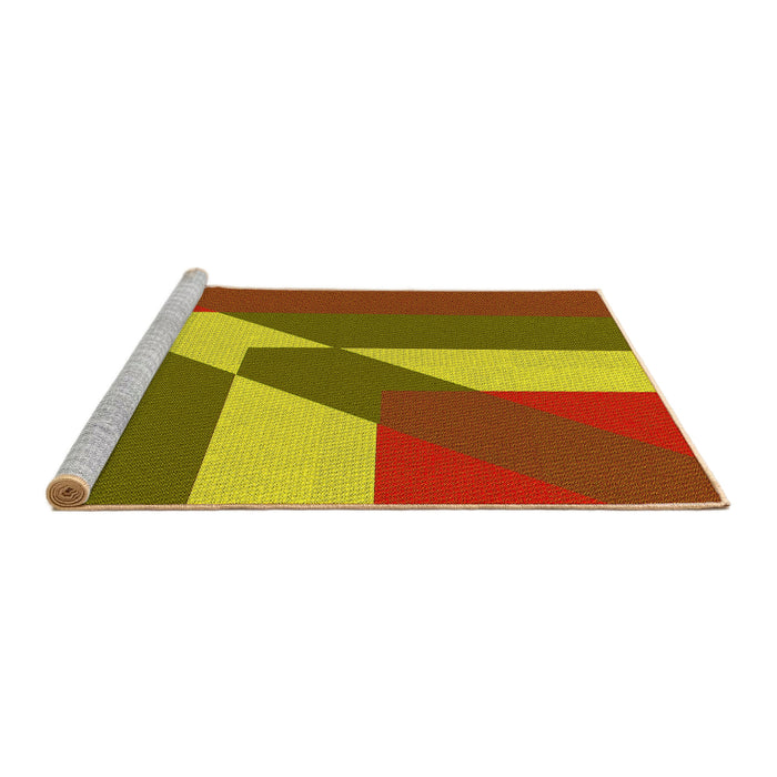 Sideview of Machine Washable Transitional Red Rug, wshpat803yw