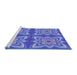 Sideview of Machine Washable Transitional Sky Blue Rug, wshpat804blu