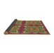 Thickness of Patterned Dark Golden Brown Rug, pat804brn