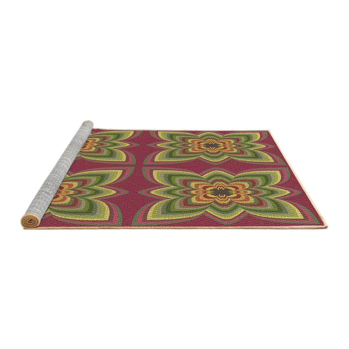 Sideview of Machine Washable Transitional Dark Golden Brown Rug, wshpat804brn