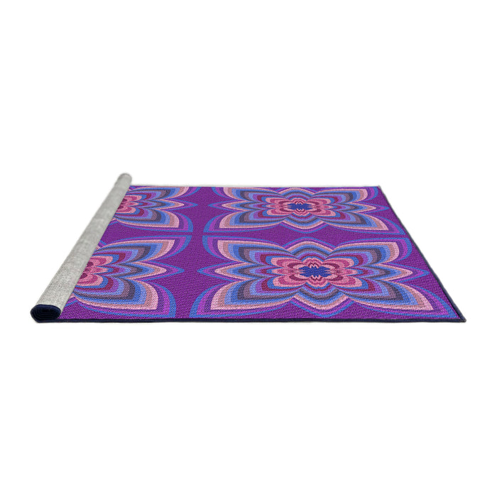 Sideview of Machine Washable Transitional Purple Rug, wshpat804pur
