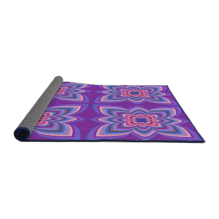 Thickness of Patterned Purple Rug, pat804pur