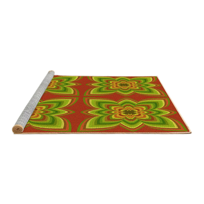 Sideview of Machine Washable Transitional Pistachio Green Rug, wshpat804yw