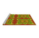 Sideview of Machine Washable Transitional Pistachio Green Rug, wshpat804yw