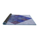 Thickness of Patterned Periwinkle Purple Rug, pat805blu