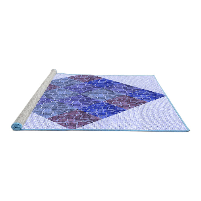 Sideview of Machine Washable Transitional Periwinkle Purple Rug, wshpat805blu