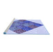 Sideview of Machine Washable Transitional Periwinkle Purple Rug, wshpat805blu