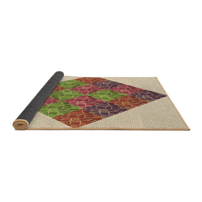 Thickness of Patterned Khaki Gold Rug, pat805brn