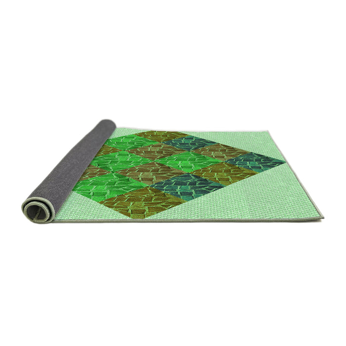 Thickness of Patterned Green Rug, pat805grn