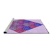 Sideview of Machine Washable Transitional Blossom Pink Rug, wshpat805pur