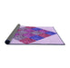 Thickness of Patterned Blossom Pink Rug, pat805pur