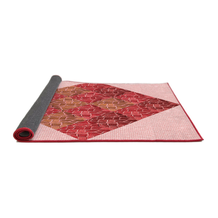 Thickness of Patterned Deep Rose Pink Rug, pat805rd