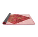 Thickness of Patterned Deep Rose Pink Rug, pat805rd