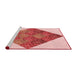 Sideview of Machine Washable Transitional Deep Rose Pink Rug, wshpat805rd