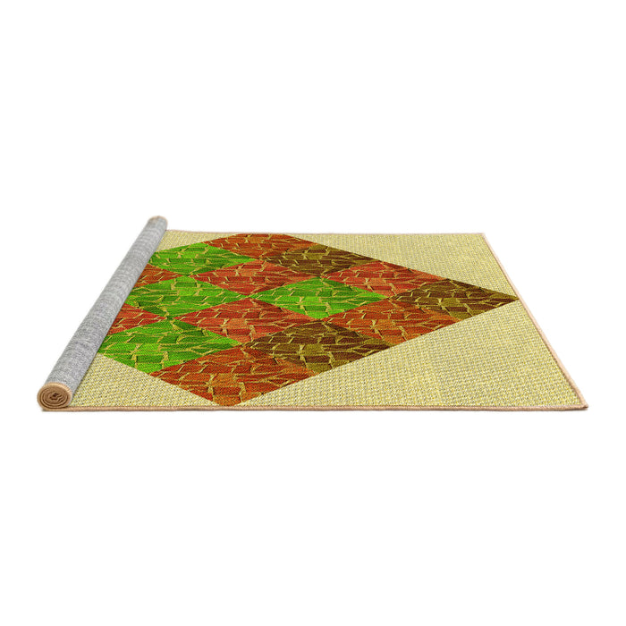 Sideview of Machine Washable Transitional Sedona Brown Rug, wshpat805yw