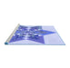 Sideview of Machine Washable Transitional Blue Rug, wshpat806blu