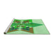 Sideview of Machine Washable Transitional Jade Green Rug, wshpat806grn