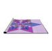 Sideview of Machine Washable Transitional Blossom Pink Rug, wshpat806pur