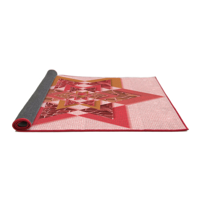 Thickness of Patterned Deep Rose Pink Rug, pat806rd