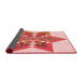 Thickness of Patterned Deep Rose Pink Rug, pat806rd