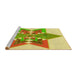 Sideview of Machine Washable Transitional Green Rug, wshpat806yw