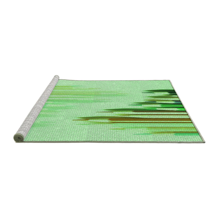 Sideview of Machine Washable Transitional Jade Green Rug, wshpat807grn