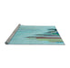 Sideview of Machine Washable Transitional Blue Rug, wshpat807lblu