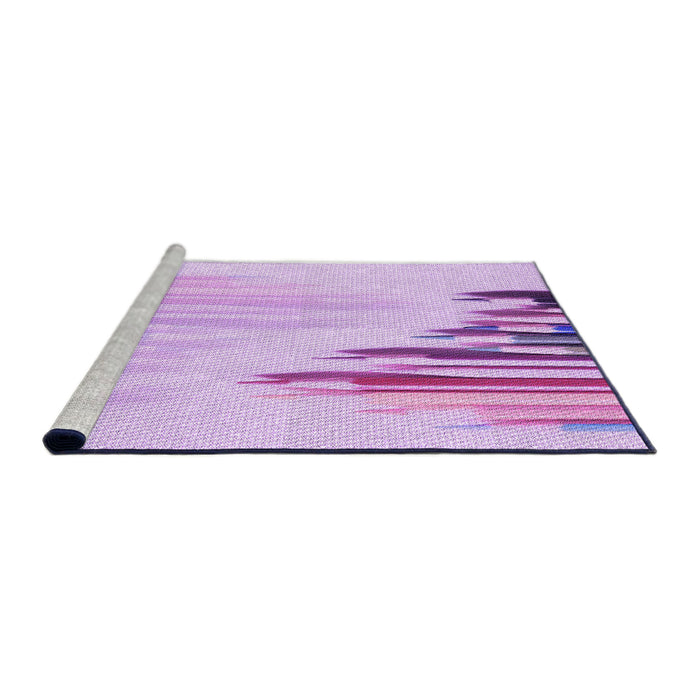 Sideview of Machine Washable Transitional Purple Rug, wshpat807pur